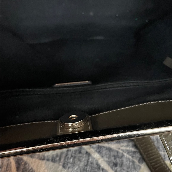 Coccinelle Shiny Olive Green Tote Bag As Is - Picture 5 of 13